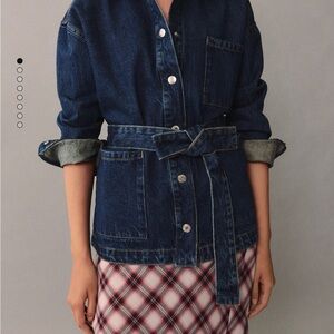 Mango  Blue Denim Jacket with Belt